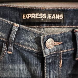 Distress jeans from express size 4r dark wash